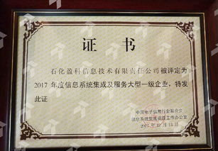 石化盈科榮膺信息系統集成及服務大型一級企業，入選優秀解決方案與應用案例